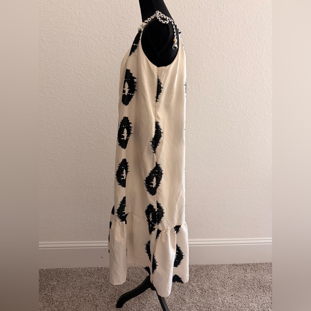Asymmetrical One-Shoulder Ikat Print Midi Dress | Boho Chic - Picture 3 of 6